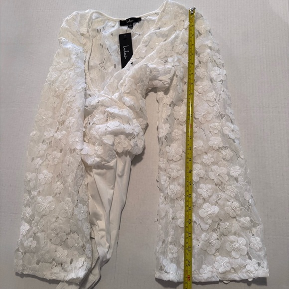Lulus White Lace Faux Wrap Bodysuit - Beautiful - Picture 11 of 14